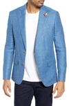 Robert Graham Leland Regular Fit Linen & Cotton Sport Coat In Blue