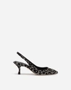 DOLCE & GABBANA SLINGBACKS IN COLOR-CHANGING LEOPARD FABRIC