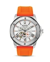 Bulova Mens Watch In White/orange