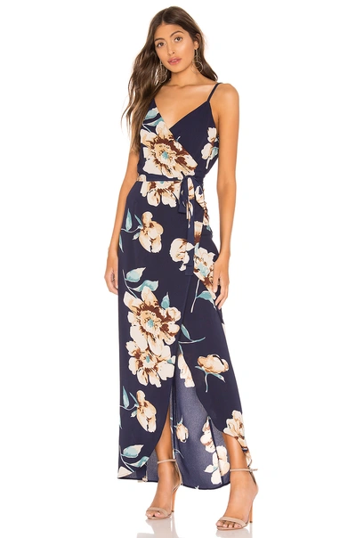 Superdown Dina High Low Maxi In Blue Floral