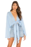 YOUNG FABULOUS & BROKE YOUNG, FABULOUS & BROKE FREE FALL TOP IN BABY BLUE.,YOUN-WS616