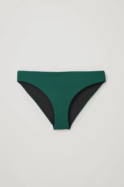 Cos Ribbed Bikini Bottoms In Green