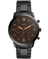 Fossil Men's Bronson Chronograph Black Stainless Steel Bracelet Watch 44mm In Black