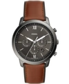 FOSSIL MENS NEUTRA CHRONO GRAY CASE WITH BROWN LEATHER STRAP
