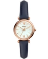 FOSSIL WOMEN'S MINI CARLIE NAVY LEATHER STRAP WATCH 28MM