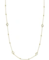 ARGENTO VIVO CRYSTAL BEZEL & BEAD 36" CHAIN NECKLACE IN GOLD-PLATED STERLING SILVER