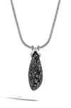 JOHN HARDY CLASSIC CHAIN ASLI BLACK SAPPHIRE PENDANT NECKLACE,NBS903564BLSBNX16-20