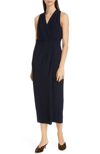 Equipment Katherine Wrap Midi Dress In Eclipse