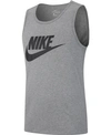 Nike Men's Sportswear Logo Tank Top In Dark Grey Heather/black