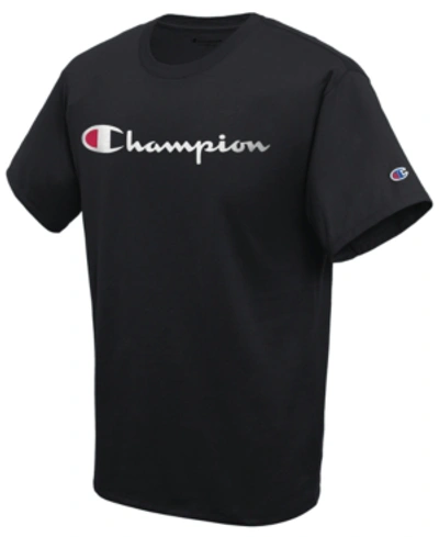 Champion Men's Script Logo T-shirt In Black
