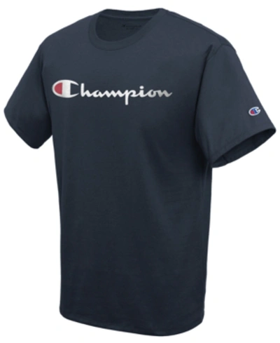Champion Men's Script Logo T-shirt In Navy