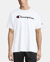 Champion Men's Mvp Script Logo Short-sleeve Crewneck T-shirt In White