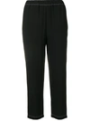 Marni Cotton And Linen Drill Cropped Trousers In Black