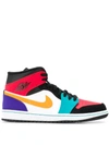 Nike Air Jordan 1 Mid Multicolor In Black