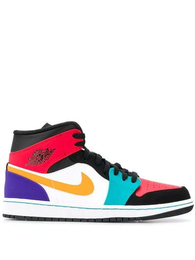 Nike Air Jordan 1 Mid Multicolor In Black