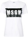 Msgm Logo Print Crewneck T-shirt In White