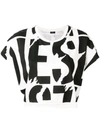 DIESEL DIESEL CROPPED LOGO PRINT T-SHIRT - 白色