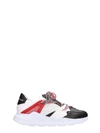 LEATHER CROWN RED BLACK AND WHITE LEATHER AERO SNEAKERS,10847170