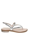 ASH SILVER LEATHER PEPS SANDALS IN SILVER LEATHER,10847144