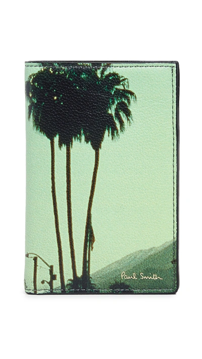 Paul Smith Photo Print Folded Card Case In Green Print