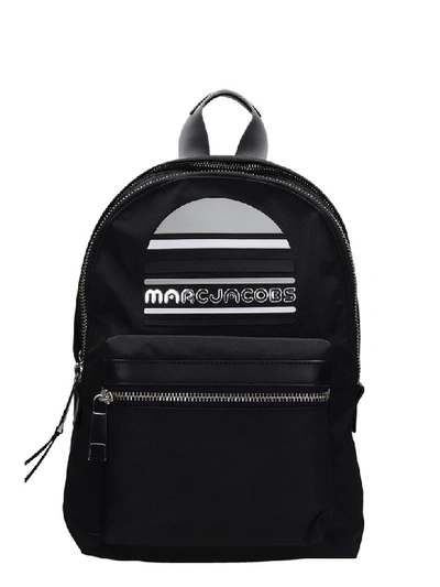 Marc Jacobs Rubber-appliquéd Leather-trimmed Shell Backpack In Black