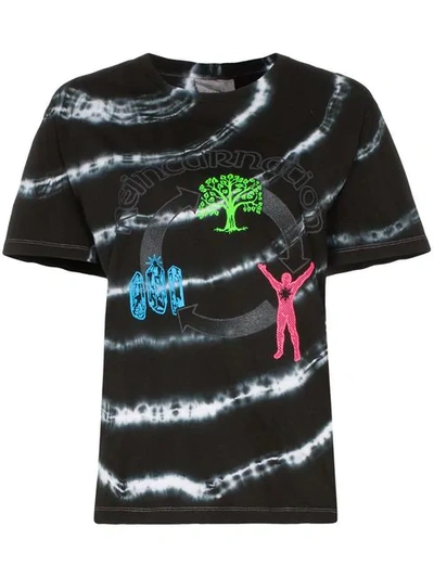 Ashley Williams Graphic Print Tie-dye Cotton T-shirt In Black Tie D
