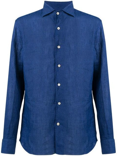Alessandro Gherardi Pointed Collar Shirt In Blue