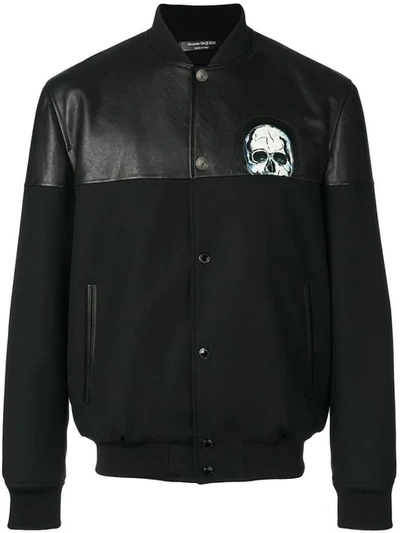 Alexander Mcqueen Skull Print Bomber Jacket - 黑色 In Black/black/white