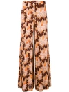 L'autre Chose Printed Palazzo Pants In Brown