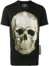 PHILIPP PLEIN PLATINUM SKULL PRINT T-SHIRT