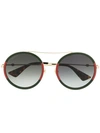 GUCCI GUCCI EYEWEAR ROUND SUNGLASSES - 金属色