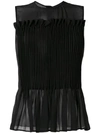 GIORGIO ARMANI MICRO PLEATED SILK TANK TOP