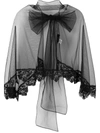 SIMONE ROCHA SIMONE ROCHA SHEER BOW CAPE - BLACK