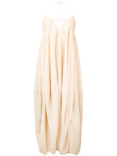 Jacquemus La Dressing Gown Calci Cotton Dress In Beige