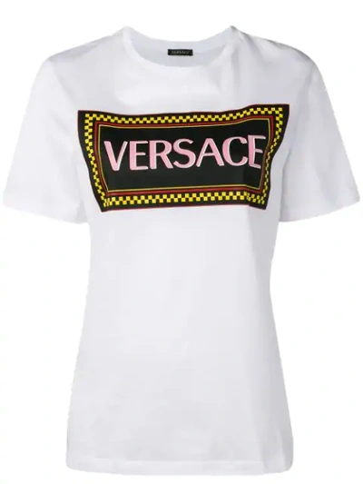 Versace Vintage Logo Print 90s T-shirt In White