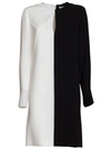 GIVENCHY TWO-TONED CREPE DRESS IN BLACK/WHITE,10847899