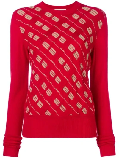 Marni Diagonal Striped Jumper In Red