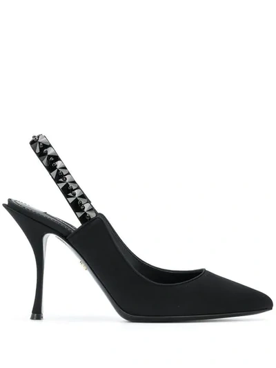 Dolce & Gabbana Studded Slingback Pumps In Black