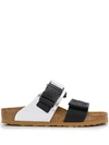 Rick Owens Rotterdam Two-tone Embossed Rubber And Leather Sandals In Silver