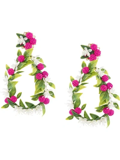 Mercedes Salazar Fiesta Earrings In Green