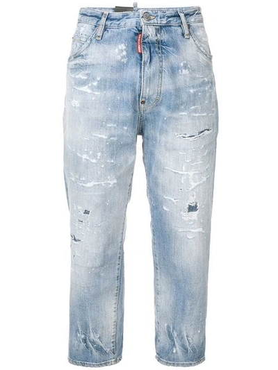 Dsquared2 Cropped Jeans In Blue