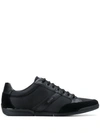Hugo Boss Lace Up Hybrid Sneakers With Moisture Wicking Lining In Black