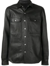 RICK OWENS LEATHER SHIRT JACKET