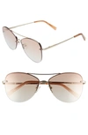 LE SPECS FORTIFEYED 61MM MIRRORED AVIATOR SUNGLASSES - GOLD/ GOLD GRADIENT MIRROR,LSP1902007