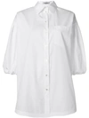 Valentino Puff Sleeve Poplin Shirt In White
