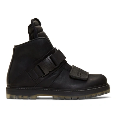 Rick Owens X Birkenstock Velcro High-top Leather Trainers In Black