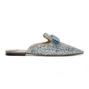 JIMMY CHOO SILVER GALAXY GLITTER SLIPPERS