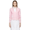 THOM BROWNE THOM BROWNE PINK CLASSIC STRIPE CARDIGAN