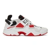 KENZO KENZO WHITE AND RED SONIC VELCRO SNEAKERS