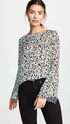 L AGENCE DYLAN WIDE BELL SLEEVE BLOUSE